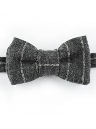 Papillon Lana grigio righe bianche - Papillon Italiano handmade - made in italy - moda uomo - shop online - fatto a mano 008A